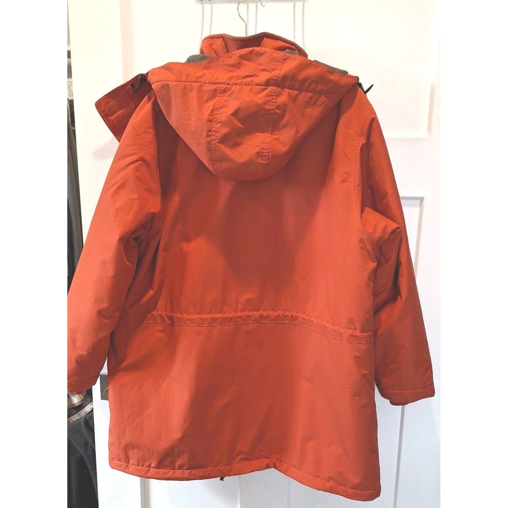 Lands' End AirCore 200 Orange Fleece Lined Women's Hooded Parka 1X (16-18) EUC - Picture 2 of 11